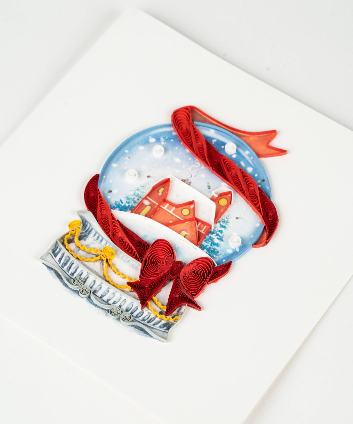 Quilled Snow Globe Christmas Greeting Card