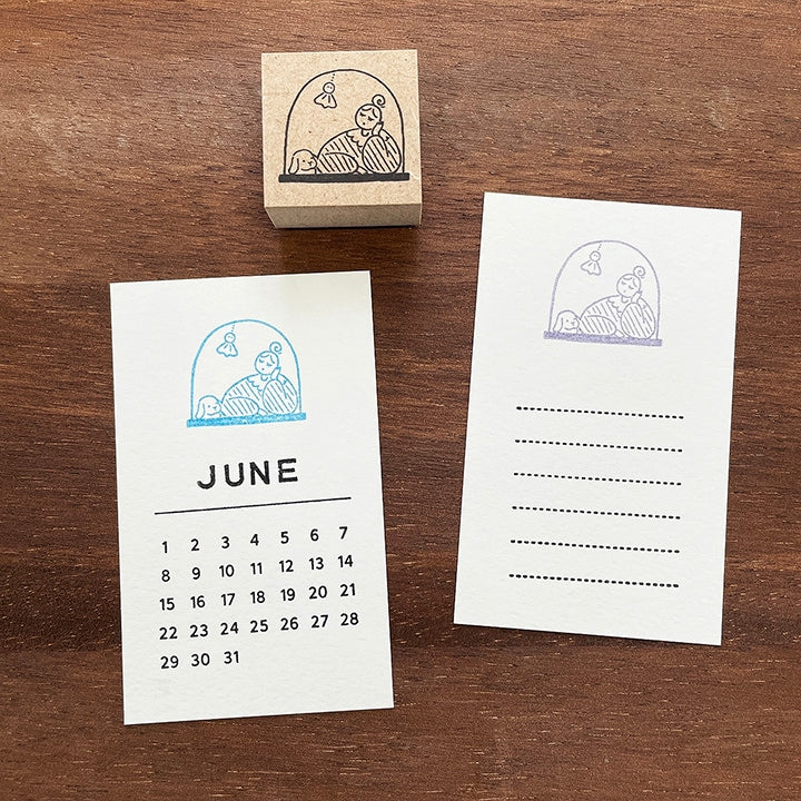 Stamp Marché Seasonal Illustration Stamp - June - Marle Teru Teru Bozu