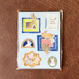 Papier Platz Schinako Moriyama Otegaru Memo Pad - Rabbits and Mysterious Frames