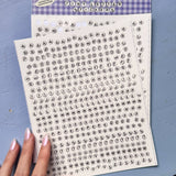 TINY STORE Bead Letter Stickers! (2 sheets, over 800 stickers)