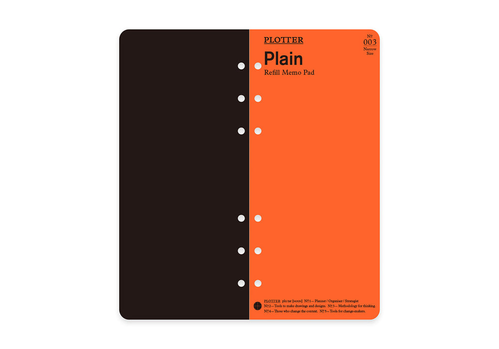 Plotter Refill Memo Pad - Plain - Narrow Size