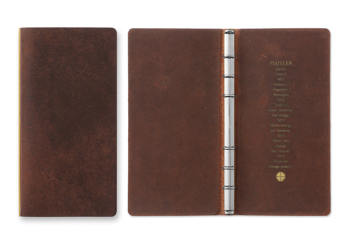 Plotter Pueblo 6-Ring Leather Binder - Narrow Size - Brown