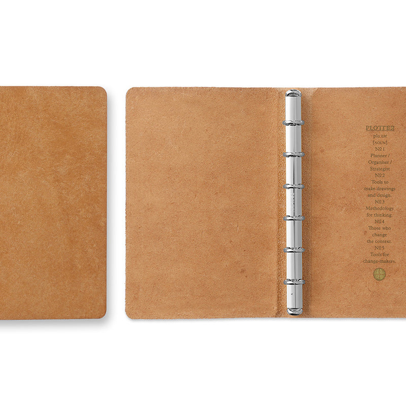 Plotter Pueblo 6-Ring Leather Binder - Mini Size - Beige