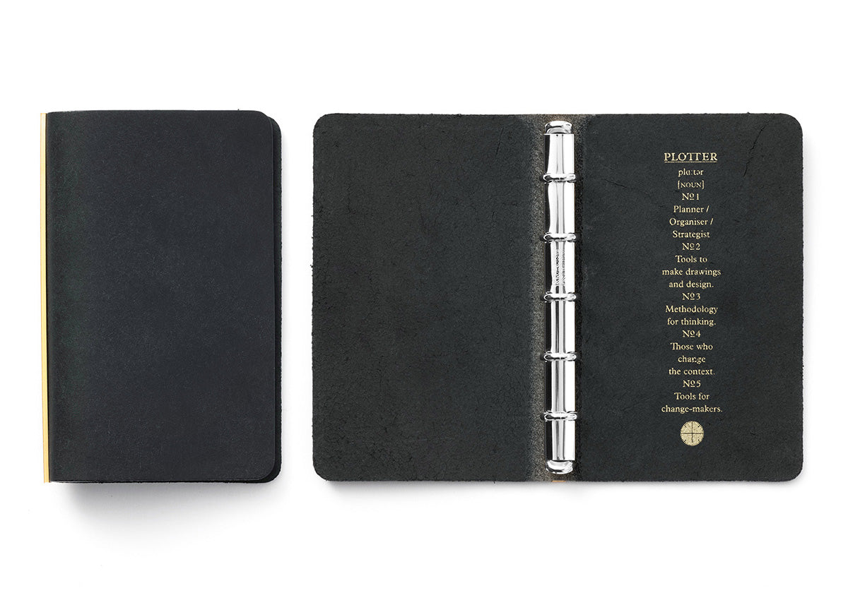 Plotter Pueblo 5-Ring Leather Binder - Mini 5 Size - Black