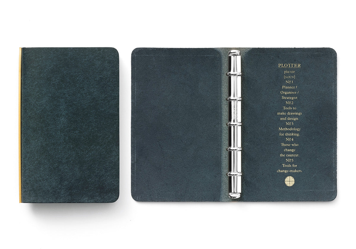 Plotter Pueblo 5-Ring Leather Binder - Mini 5 Size - Navy