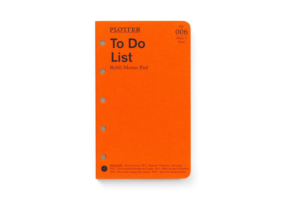 Plotter Refill Memo Pad - To Do List - Mini 5 Size