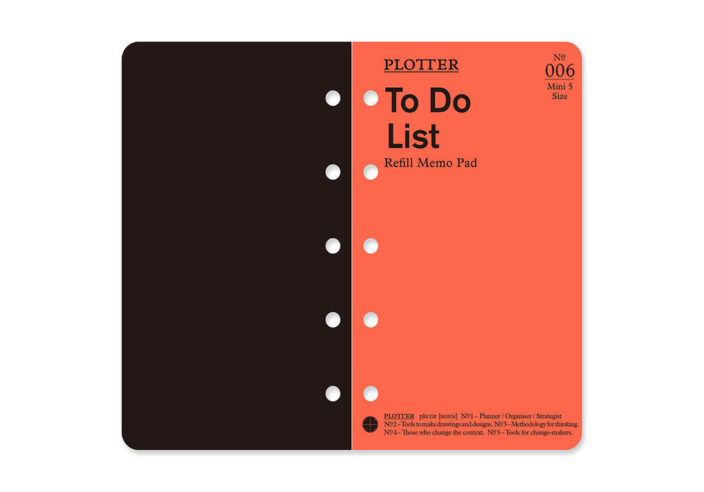 Plotter Refill Memo Pad - To Do List - Mini 5 Size
