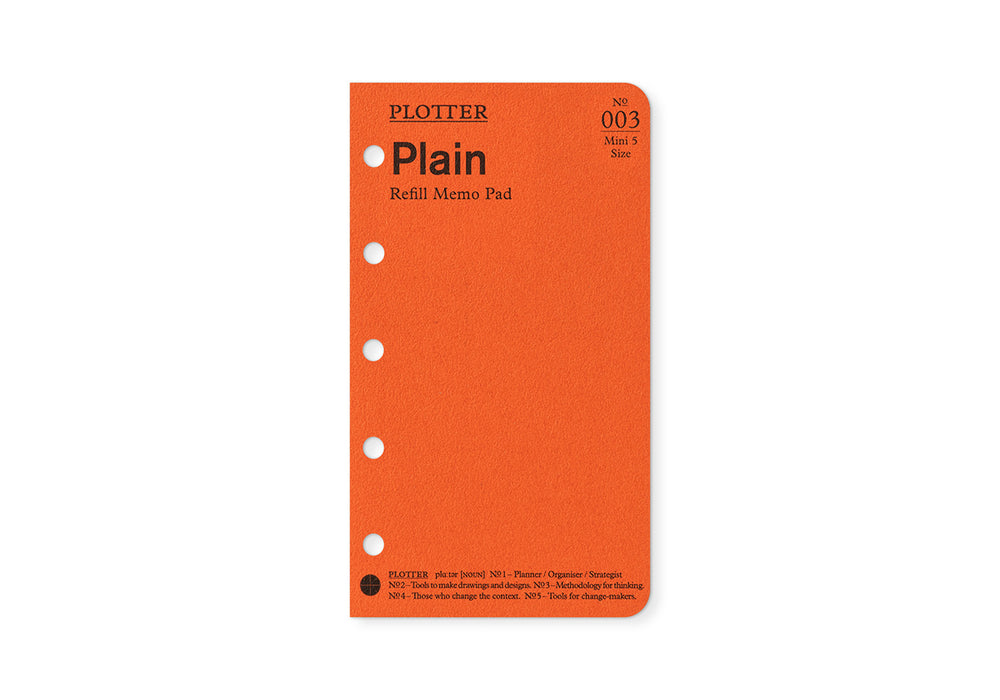 Plotter Refill Memo Pad - Plain - Mini 5 Size