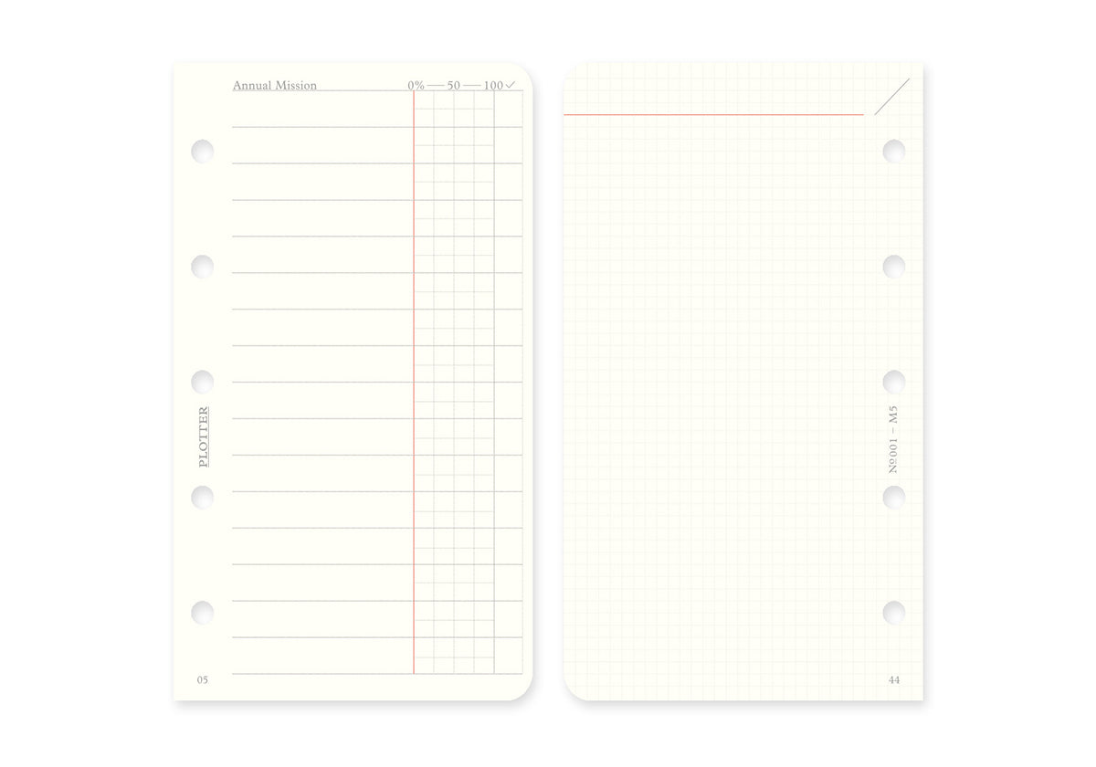 Plotter Monthly Schedule Refill 2026 - Mini 5 Size