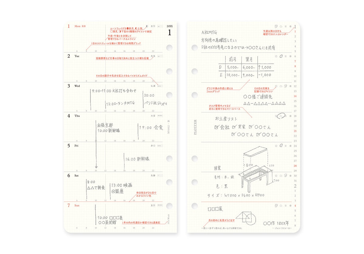 Plotter Weekly Schedule Refill 2026 - Bible Size