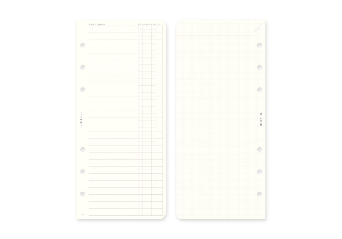Plotter Weekly Schedule Refill 2026 - Narrow Size
