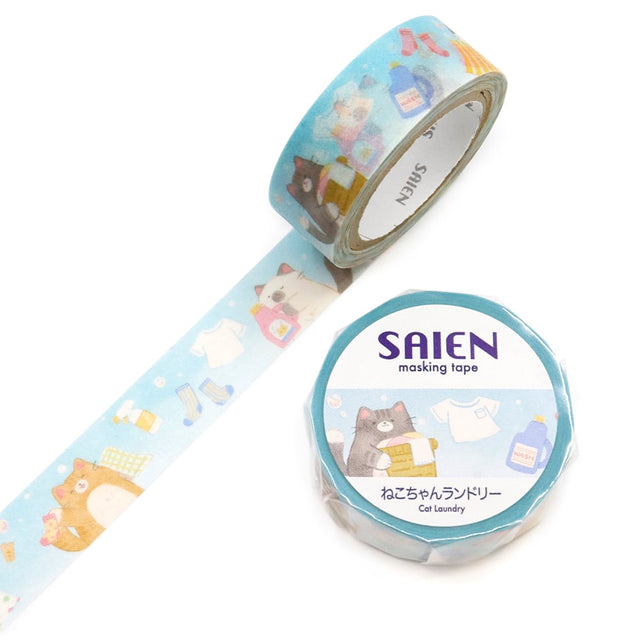 Kamiiso Washi Tape - Cat Laundry