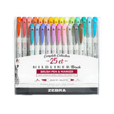 Zebra MILDLINER Dual-Tip Brush Pen - Assorted 25 Pack (Doorbuster)