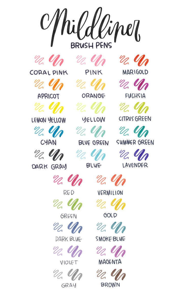 Zebra MILDLINER Dual-Tip Brush Pen - Assorted 25 Pack (Doorbuster)