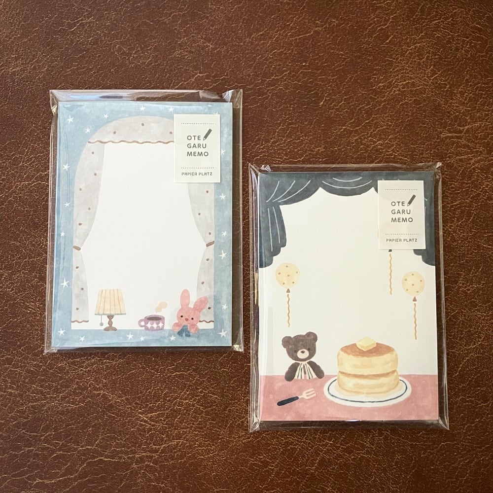 Papier Platz Nakauchi Waka Otegaru Memo Pad - Rabbit and Coffee