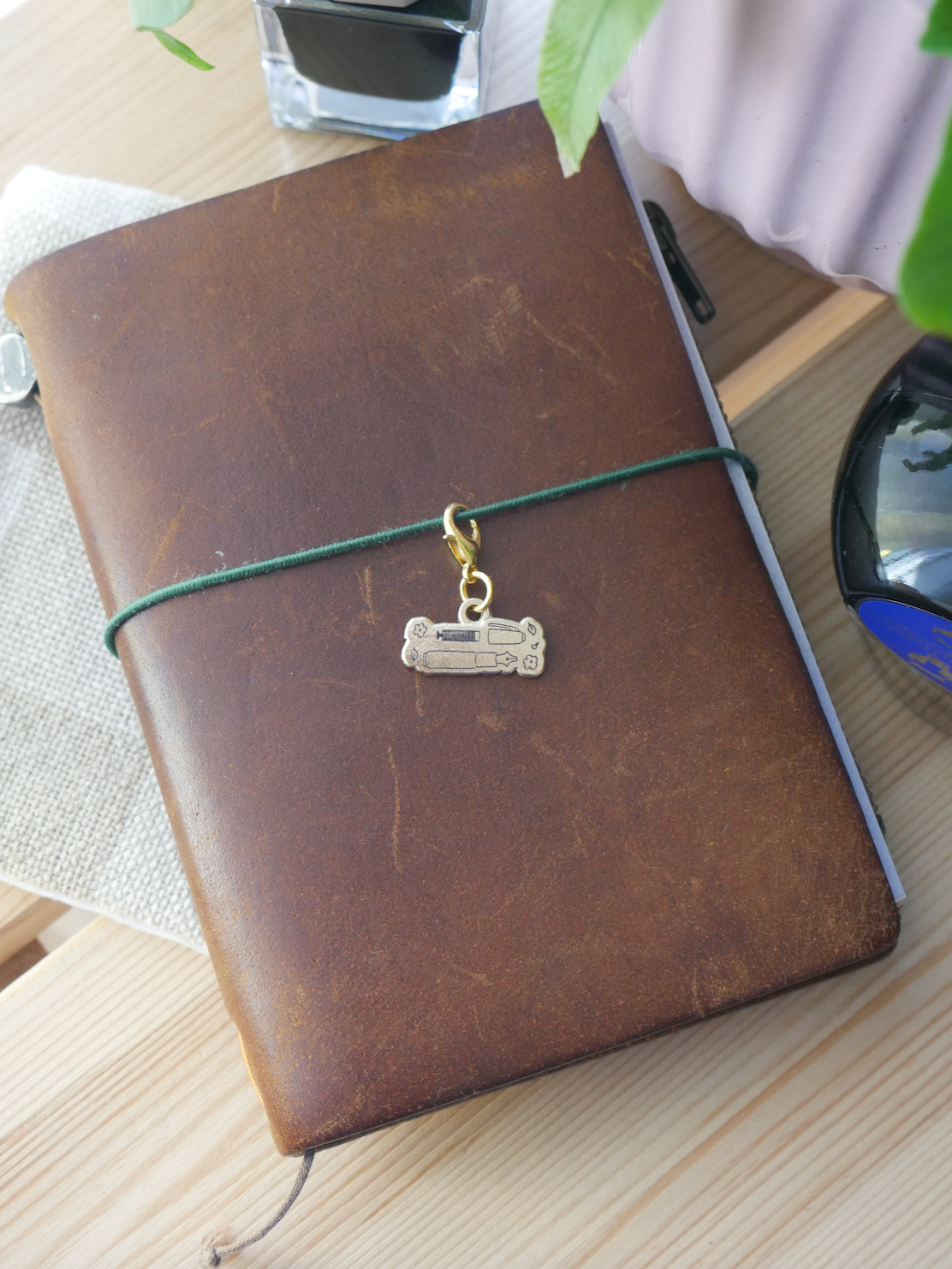 dana ate oatmeal! "handwritten with love" brass charm
