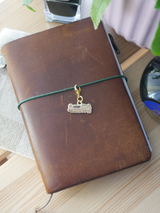 dana ate oatmeal! "handwritten with love" brass charm