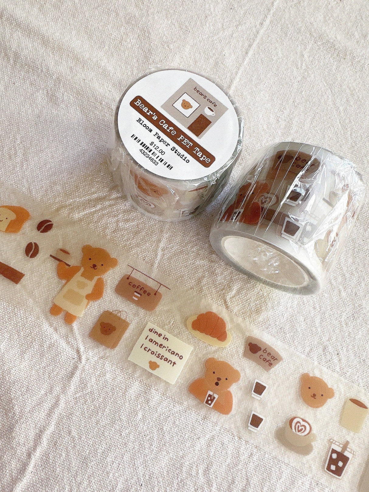 Bloom Paper Studio Bear's Cafe Kiss Cut PET Tape