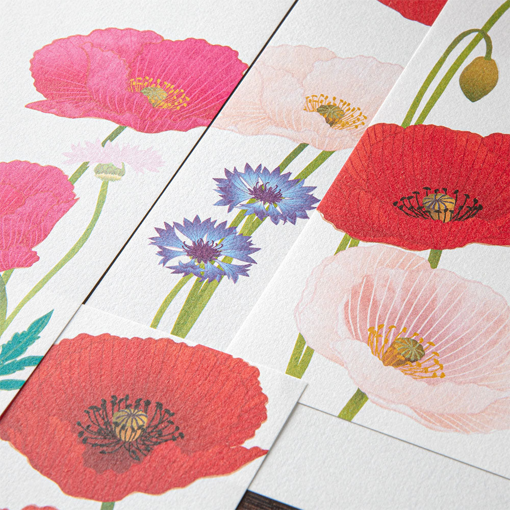 Midori Letter Pad - Four Designs Poppy