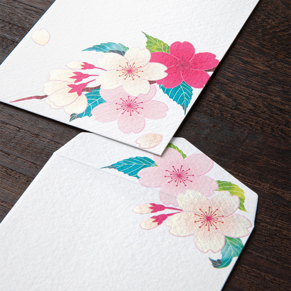 Midori Envelope - Silk-Printing Cherry Blossom