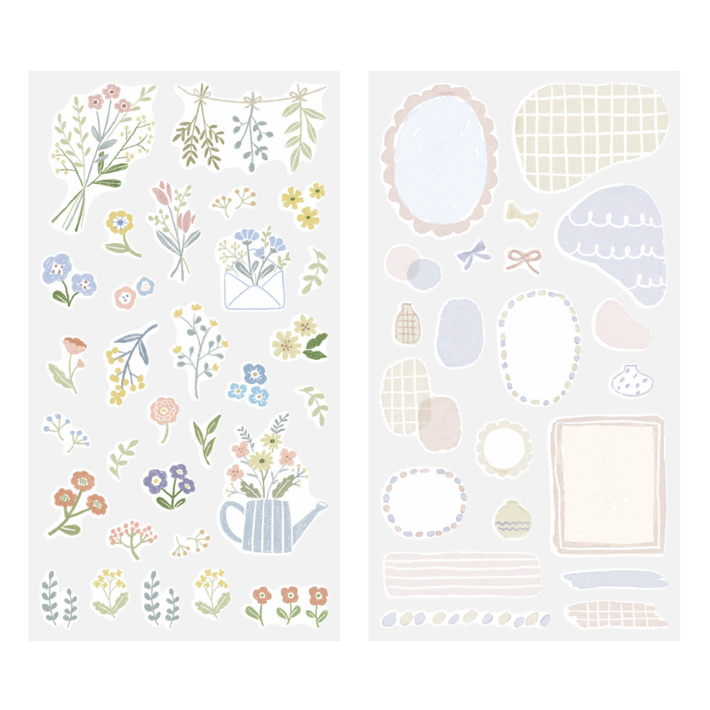 Midori Sticker - Monotone Flowers
