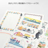 Midori Yuru Log Sticker 2 Sheets - Cat