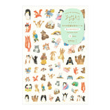 Midori Yuru Log Sticker 1 Sheet - Animal