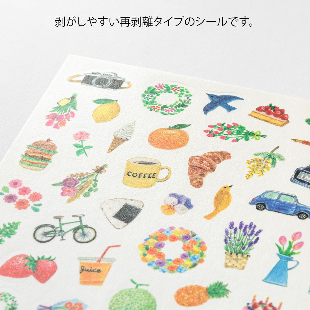 Midori Yuru Log Sticker 1 Sheet - Motif