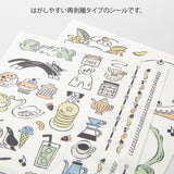 Midori Yuru Log Decoration Sticker 2 Sheets - Sweets & Animals