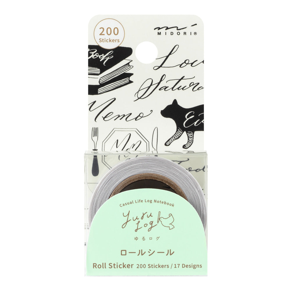 Midori Yuru Log Roll Sticker - Calligraphy