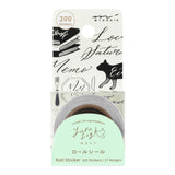 Midori Yuru Log Roll Sticker - Calligraphy