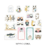 Midori Yuru Log Roll Sticker - Animal Emotions
