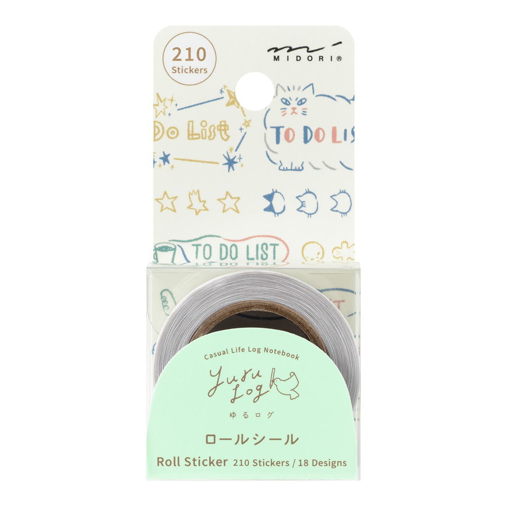 Midori Yuru Log Roll Sticker - List