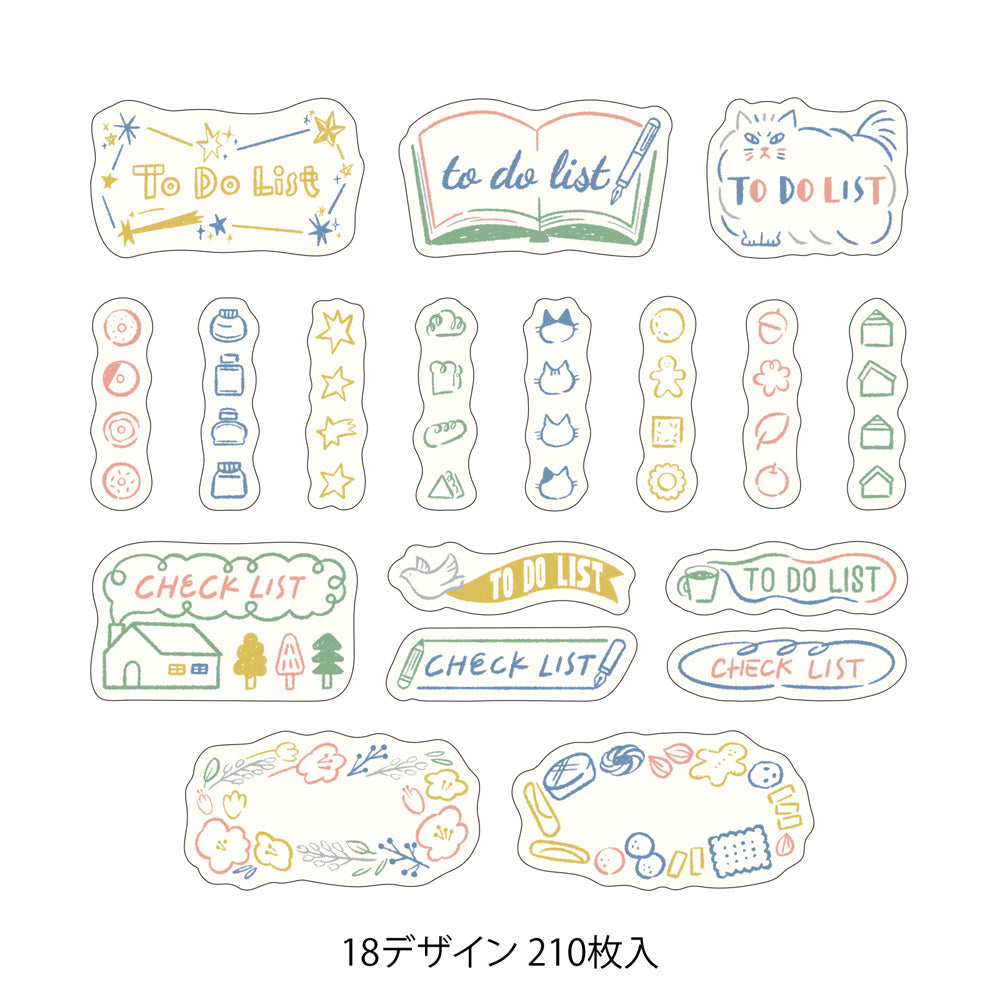 Midori Yuru Log Roll Sticker - List
