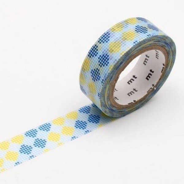 MT Washi Tape - Checkers Stripe Blue