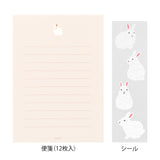 Midori Letter Set with Stickers - Rabbit