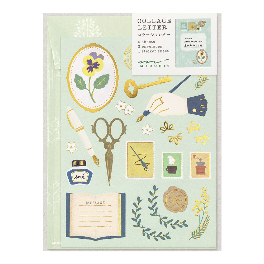 Midori Letter Set - Collage Stationery