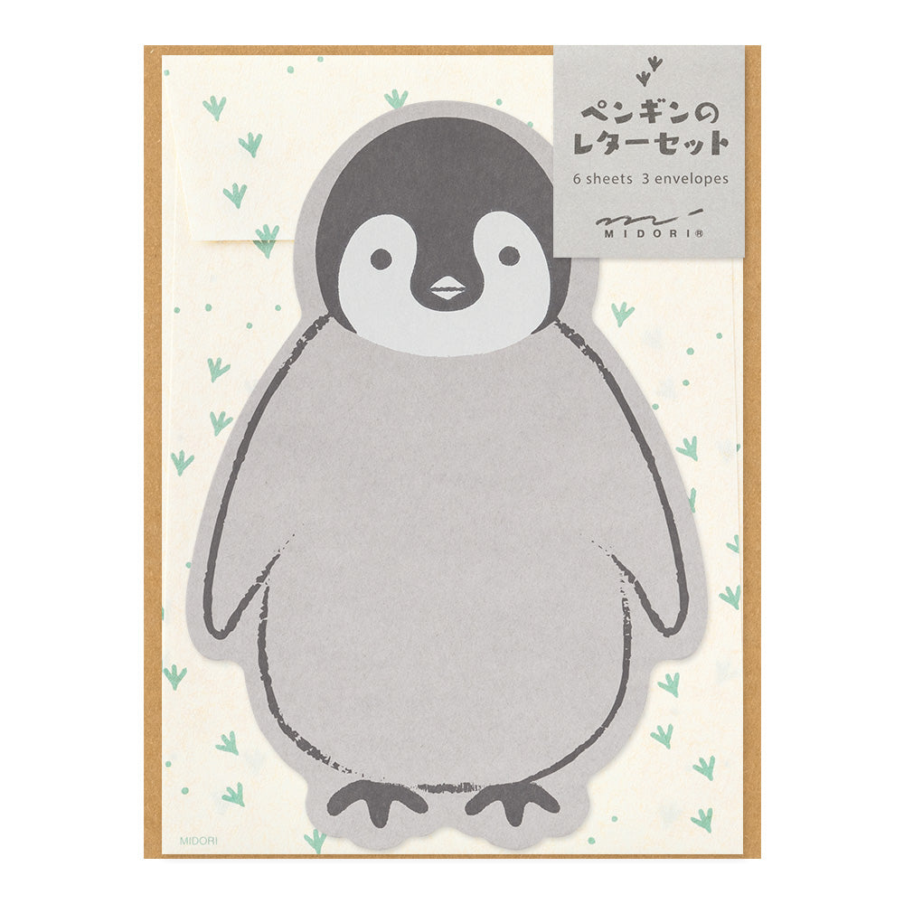 Midori Letter Set - Die-Cut Penguin