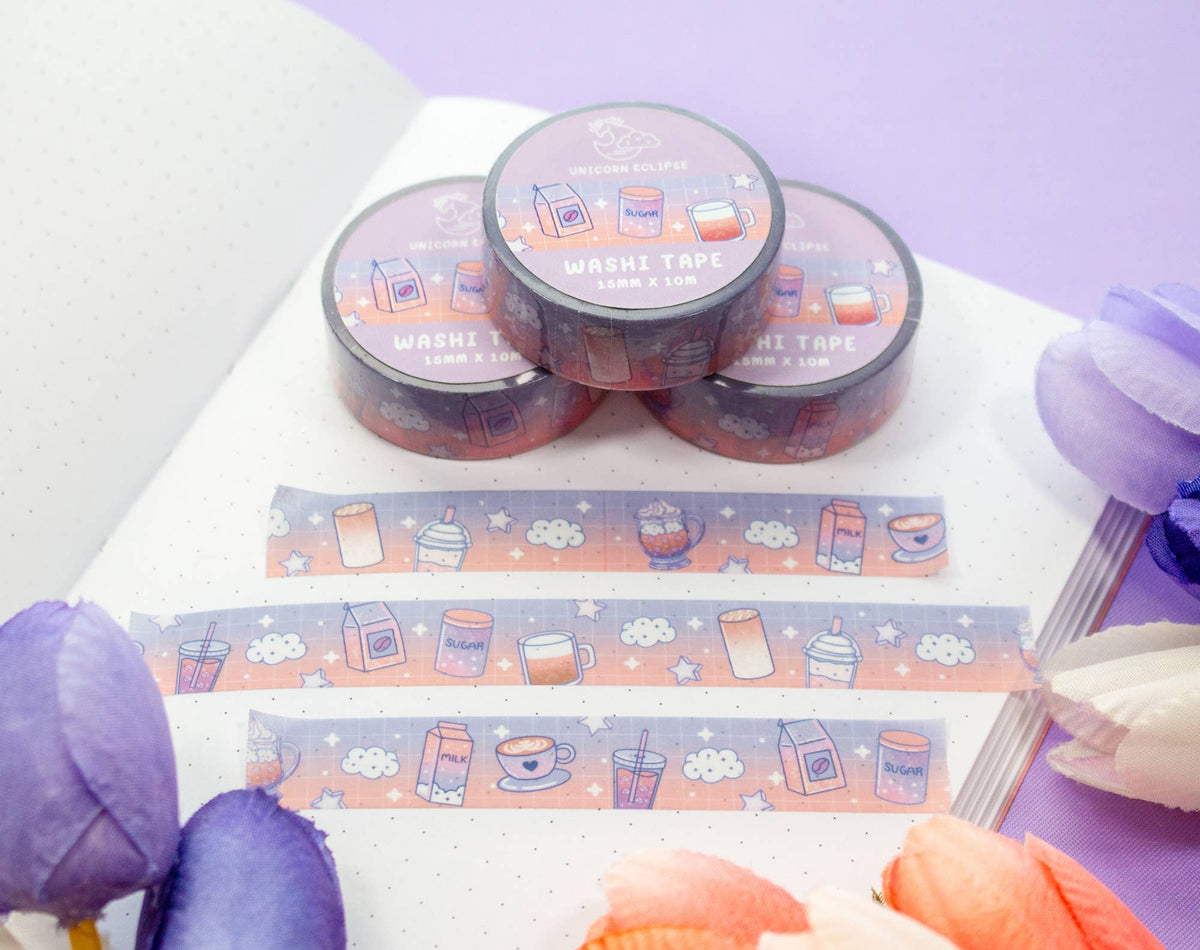 Unicorn Eclipse Coffee Shop Washi Tape