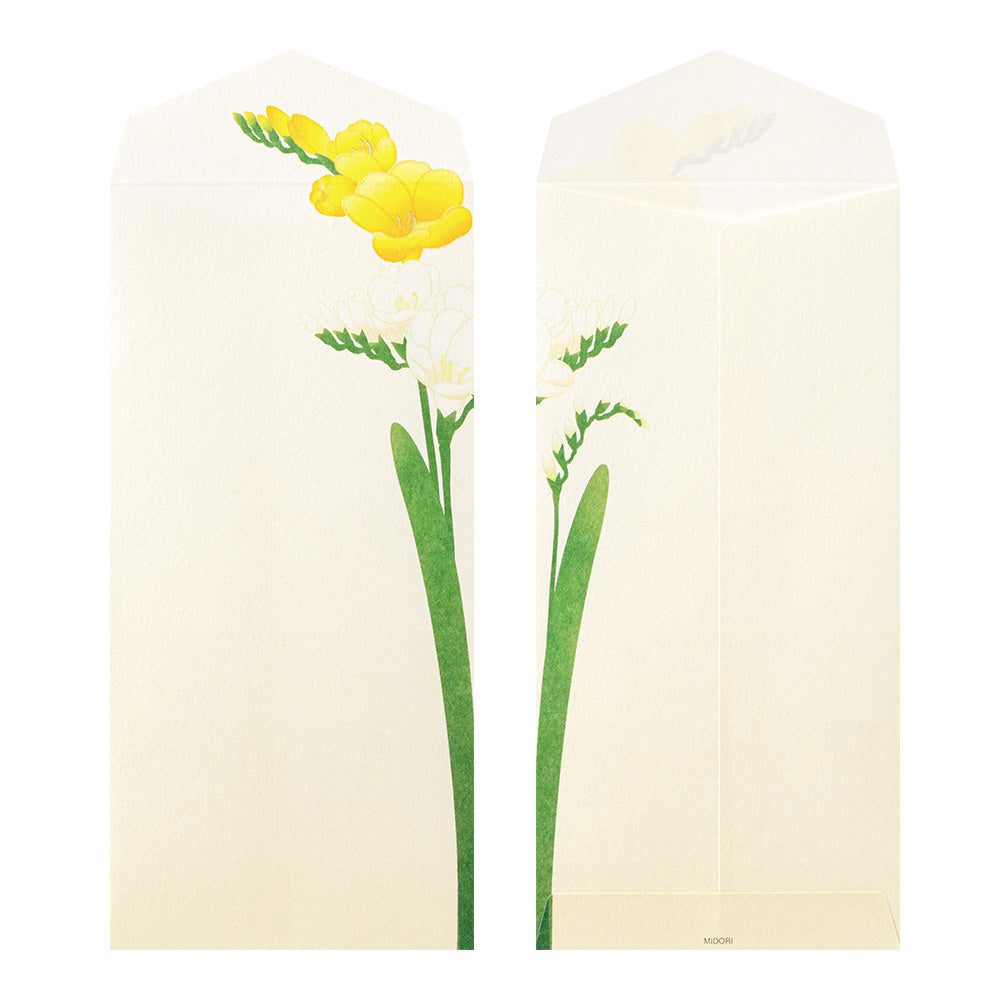 Midori Envelope - Four Designs Spring Flower White