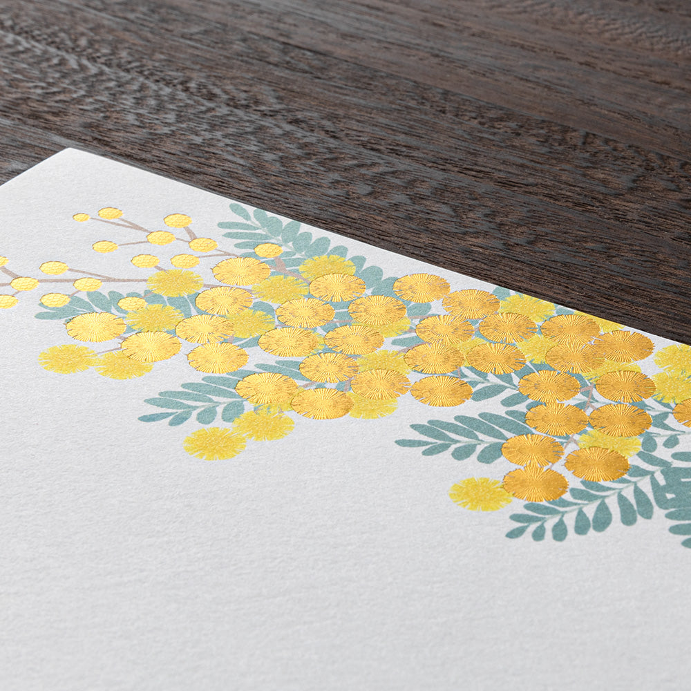 Midori Letter Pad - Foil-Stampling Mimosa