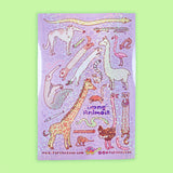 Long Animals Vinyl Sticker Sheet