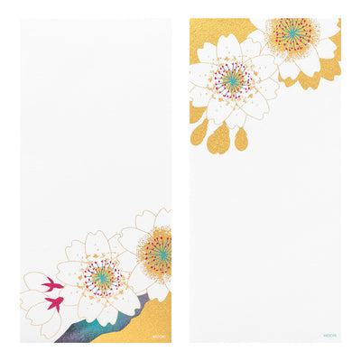 Midori Message Letter Pad - Cherry Blossom Gold