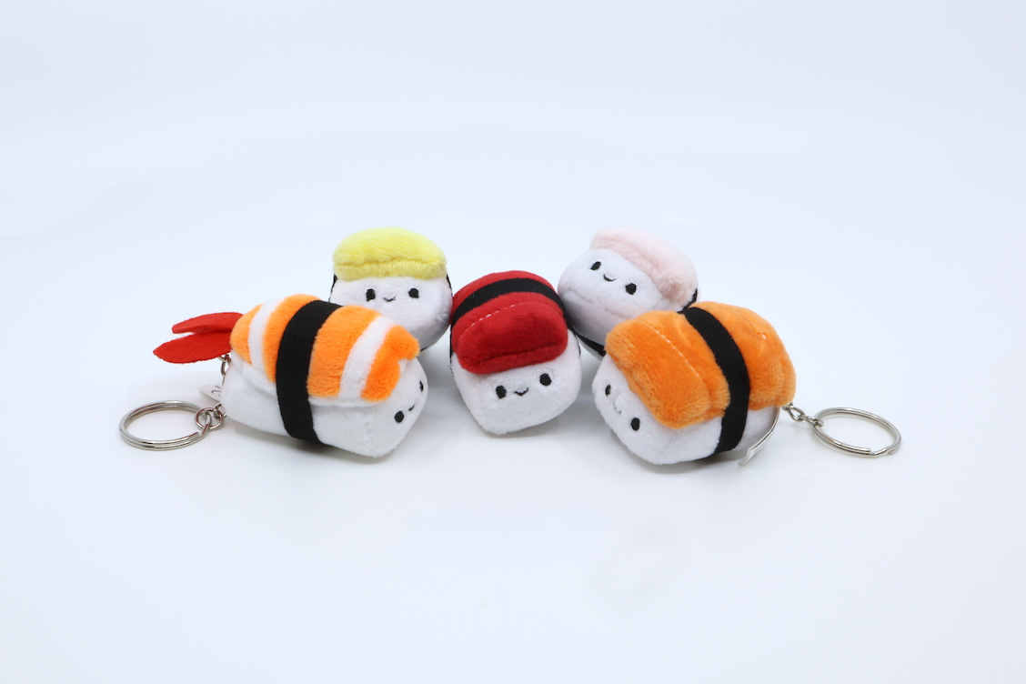 Emii Creations Tiny Nigiri Sushi Keychain -  Shrimp Tuna Salmon Egg