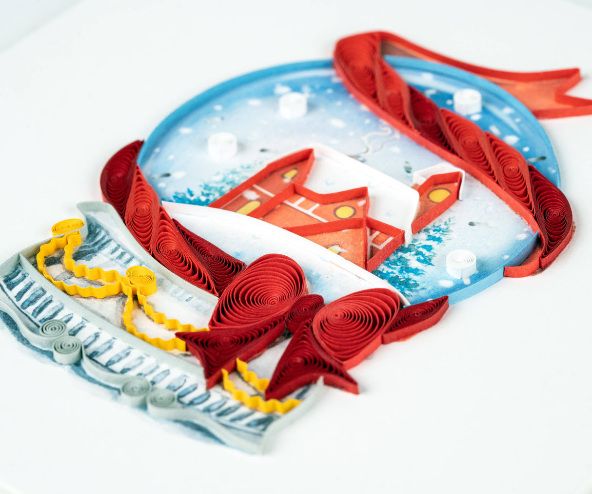 Quilled Snow Globe Christmas Greeting Card