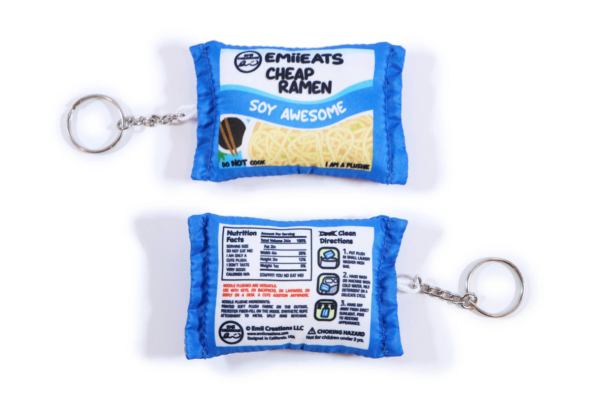 Tiny Instant Cheap Ramen Noodle Plush Keychain