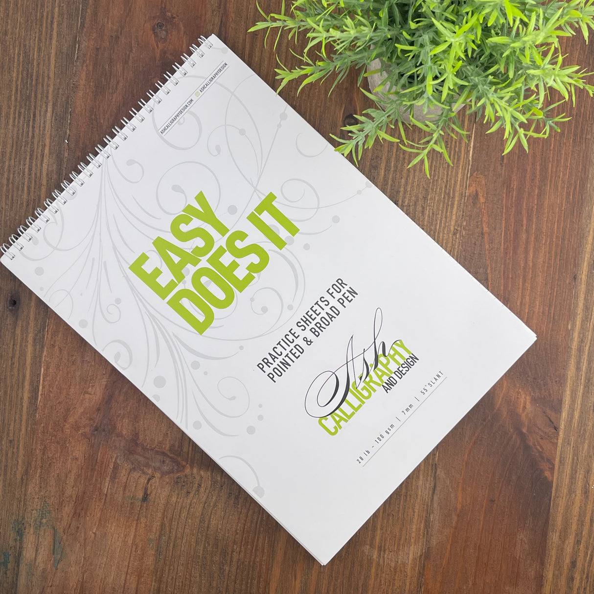 Ash Calligraphy Easy Does It Practice Pad - A4 Spiral Bound