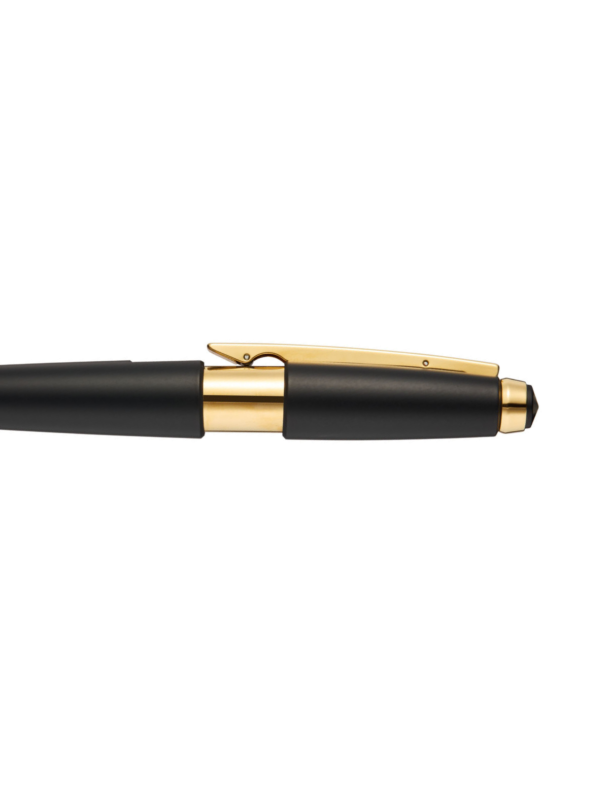 Edge Matte Black Lacquer with Gold PVD Rollerball Pen Detail
