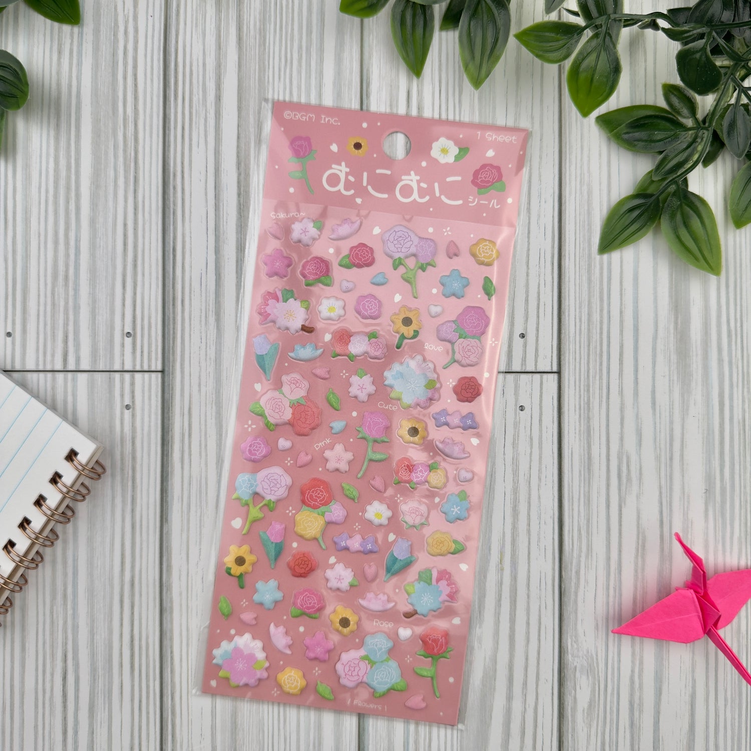 BGM Muni Muni Puffy Planner Sticker Sheet - Flower