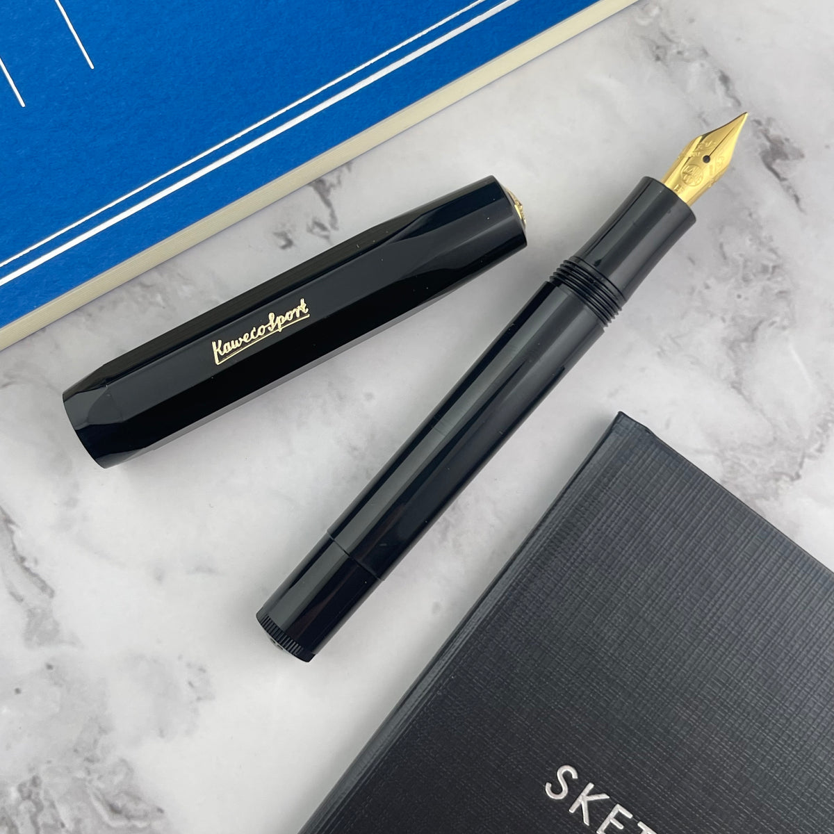 Stylo Plume Vintage KAWECO Elite 6187 Art Déco - Noir - Taille M - Plume M - Piston - Années 1930